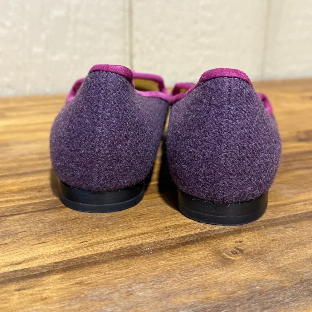 Cole Haan Sabrina Tassle Women's Purple Loafers with Pink Trim Size 5‎ - Picture 2 of 9